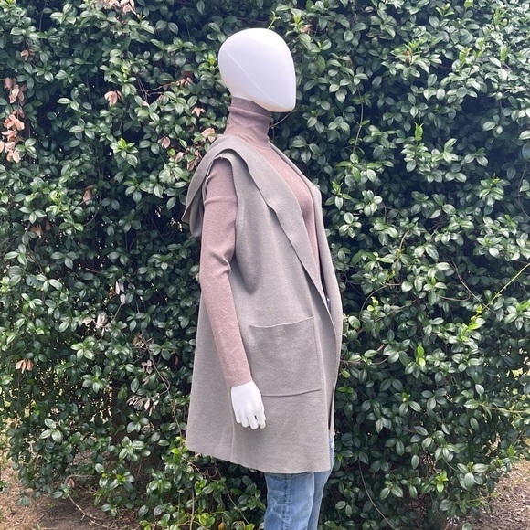 Evolution by Cyrus Light Green Long Loose Hood Open Cardigan - Picture 4 of 13